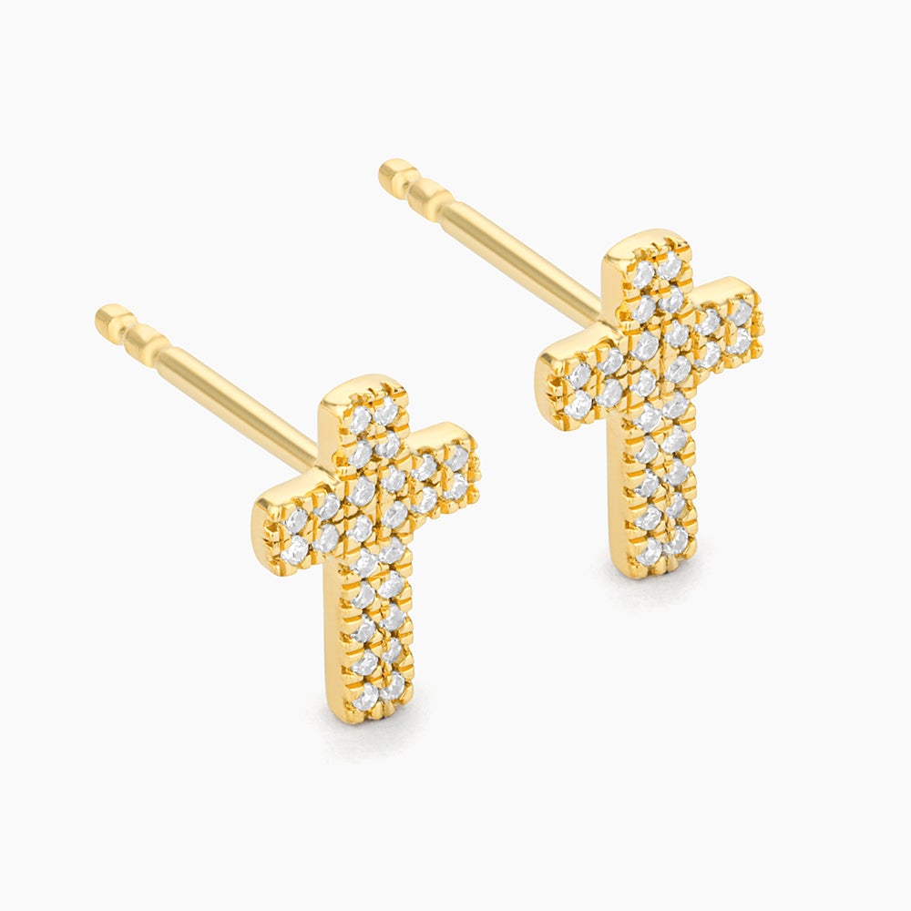 ES Small Cross Stud Earrings