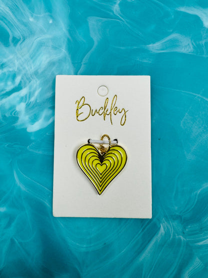 The Buckley Bold Heart Charm in 5 Colors