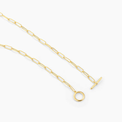 ES T-Bar Paperclip Charm Necklace