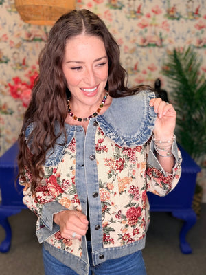 The Fiona Floral Denim Jacket