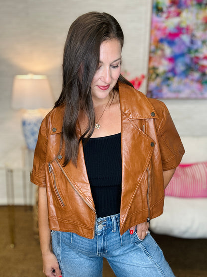 The Cognac Crop Jacket