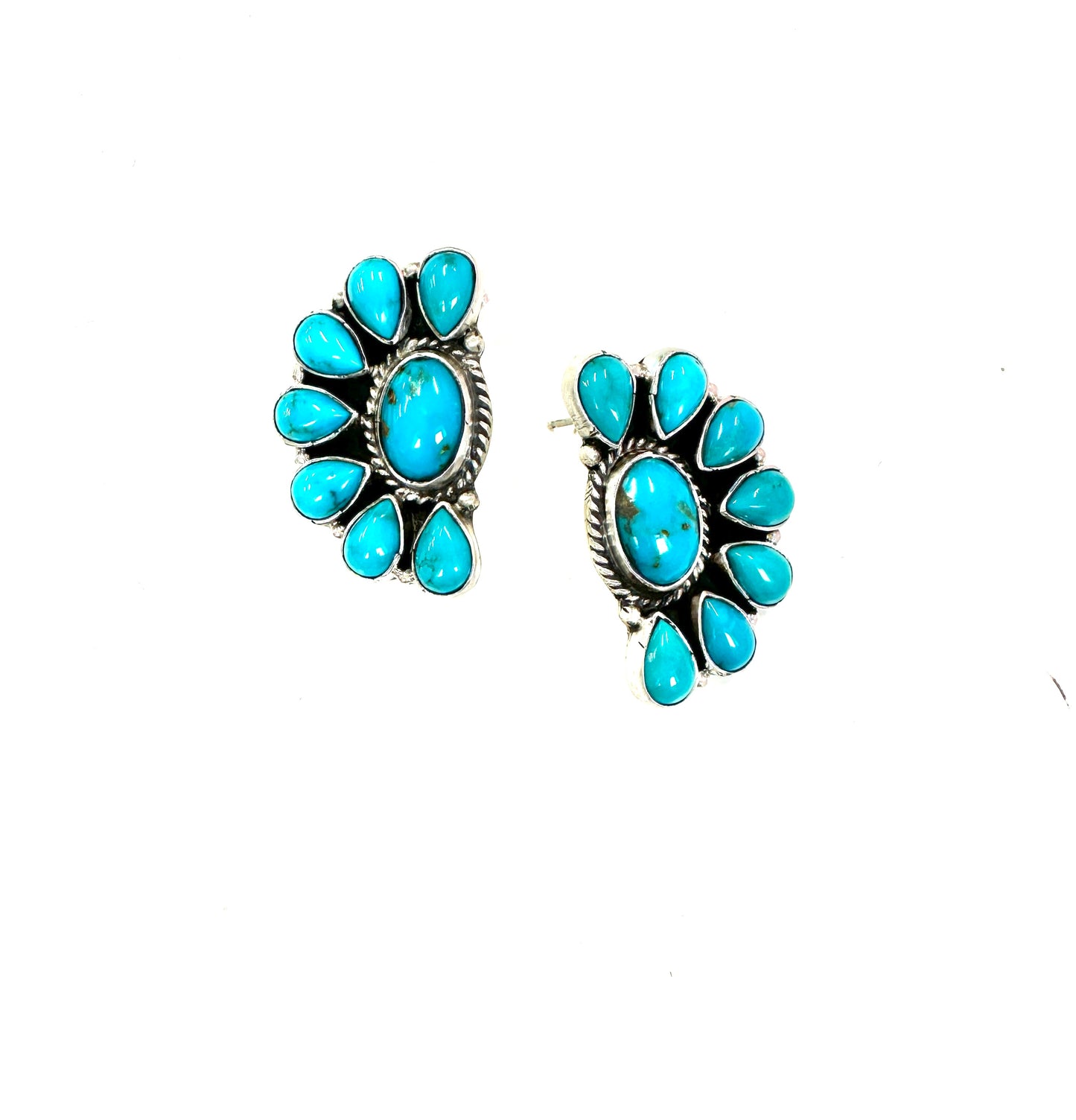 Marcella James Sterling Turquoise Earrings (A)