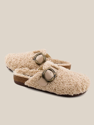The Teagan Clogs in Taupe Fur