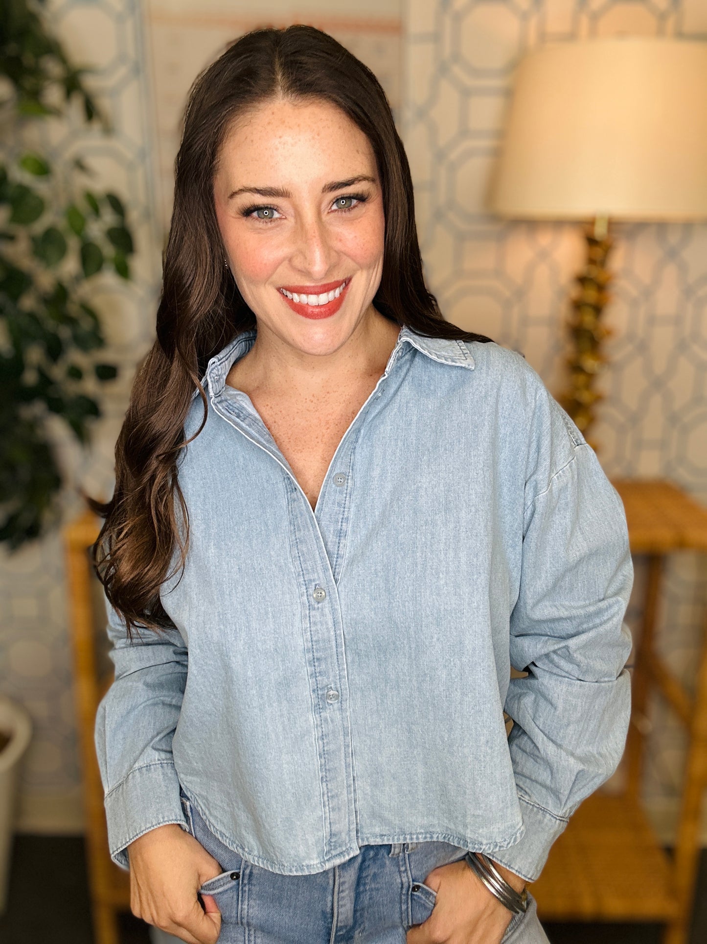 The Demo Denim Button Down