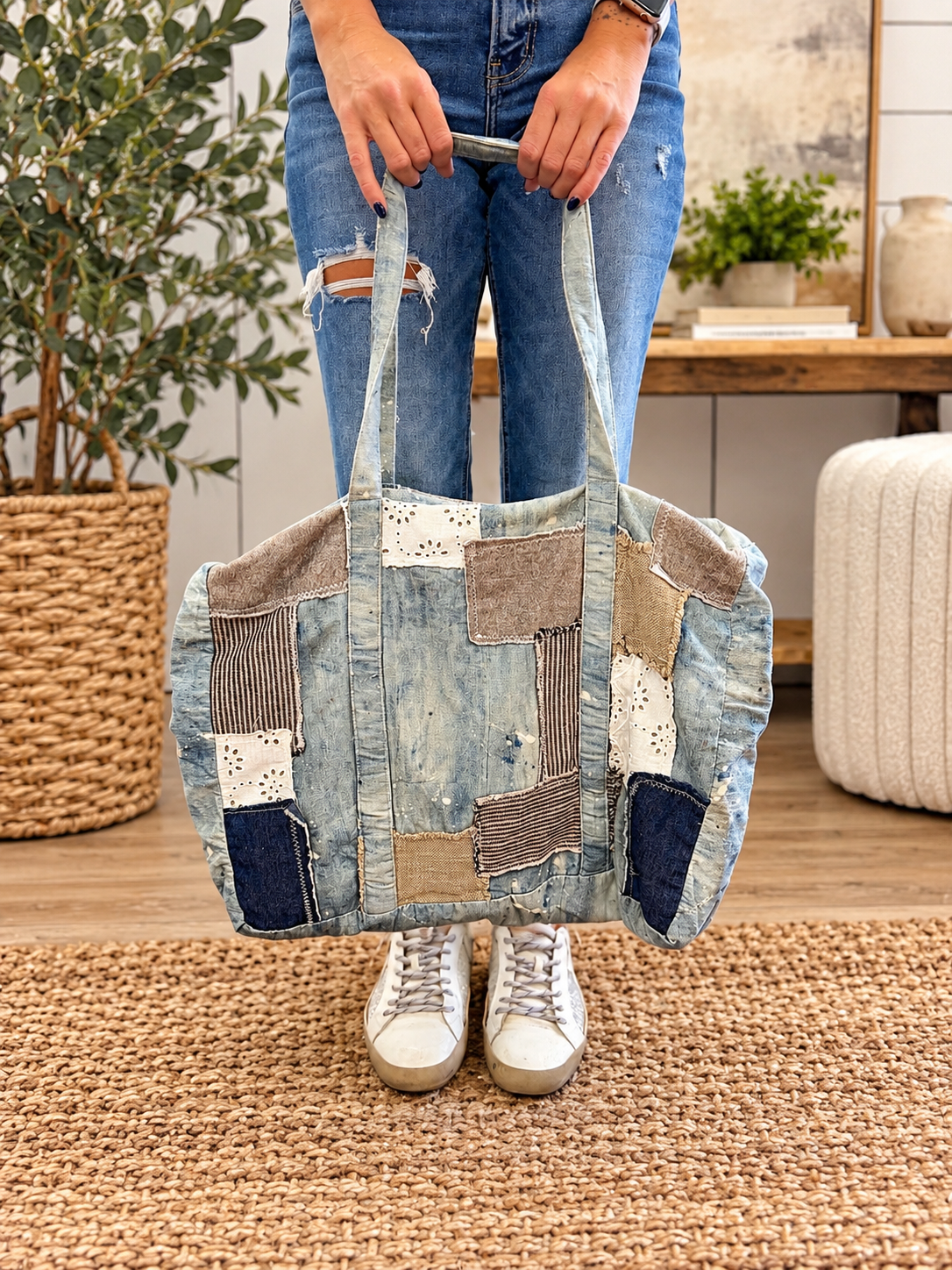 The POL Denim Patch Tote