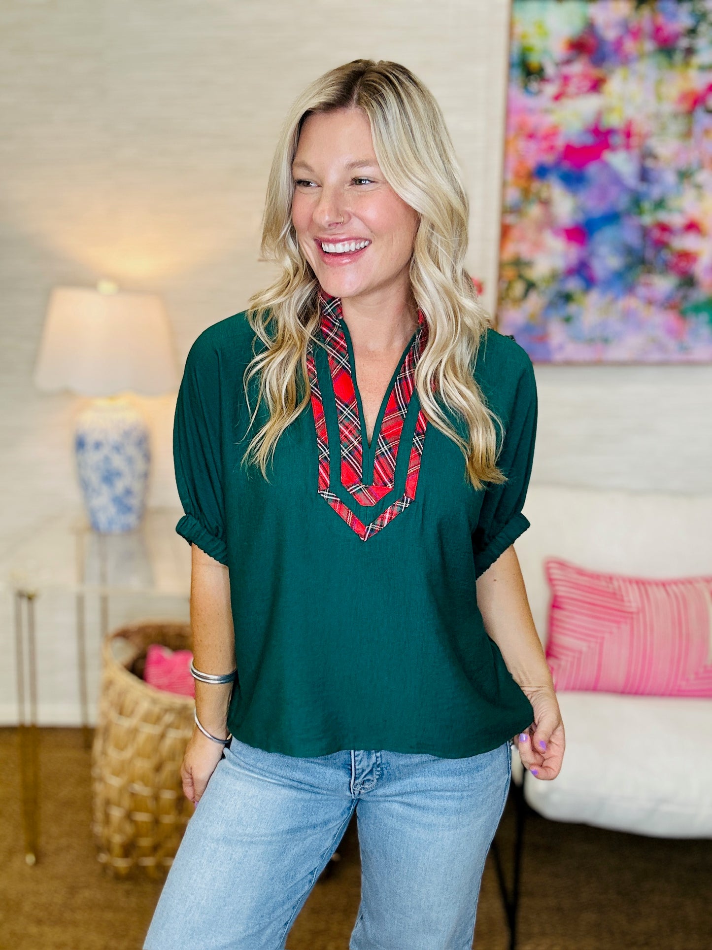 The Holiday Countdown Top in Green-AS