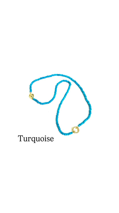 Agate Bead Magic Charm Bar Necklace-18"