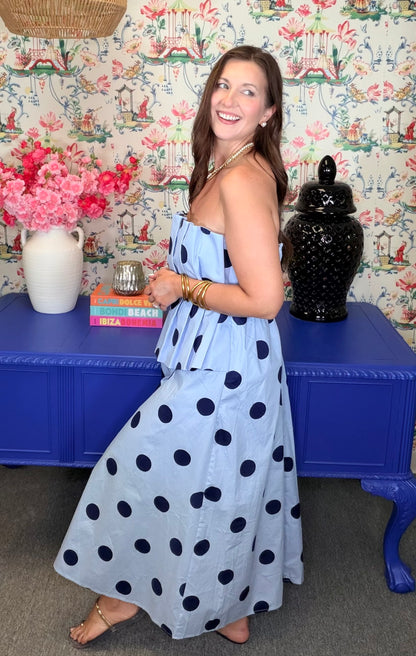 The Spotted Eloise Midi in Blue