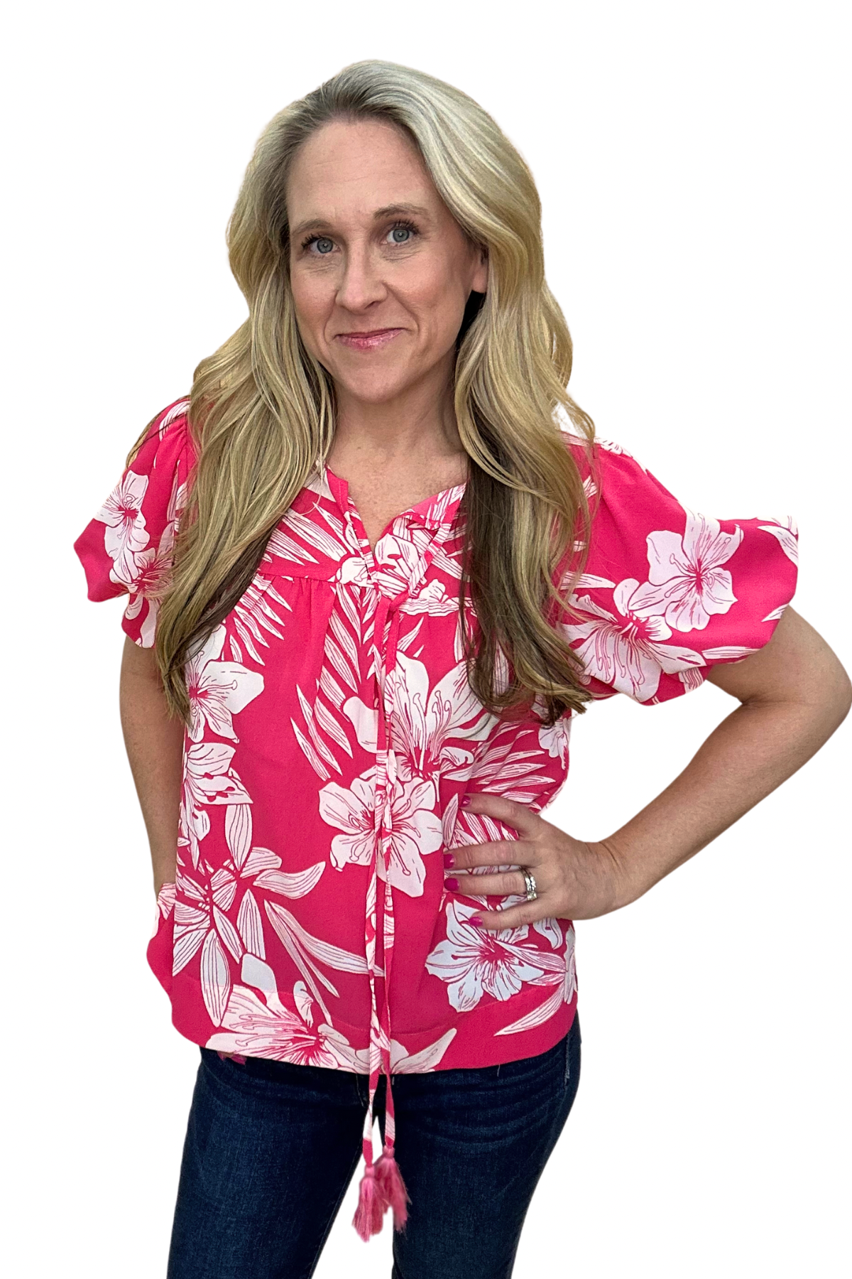 The Turtle Bay Top in Fuchsia