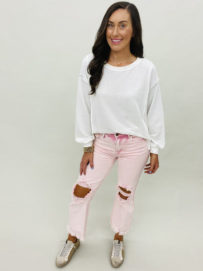 The Risen Straight Jeans in Pink - AS