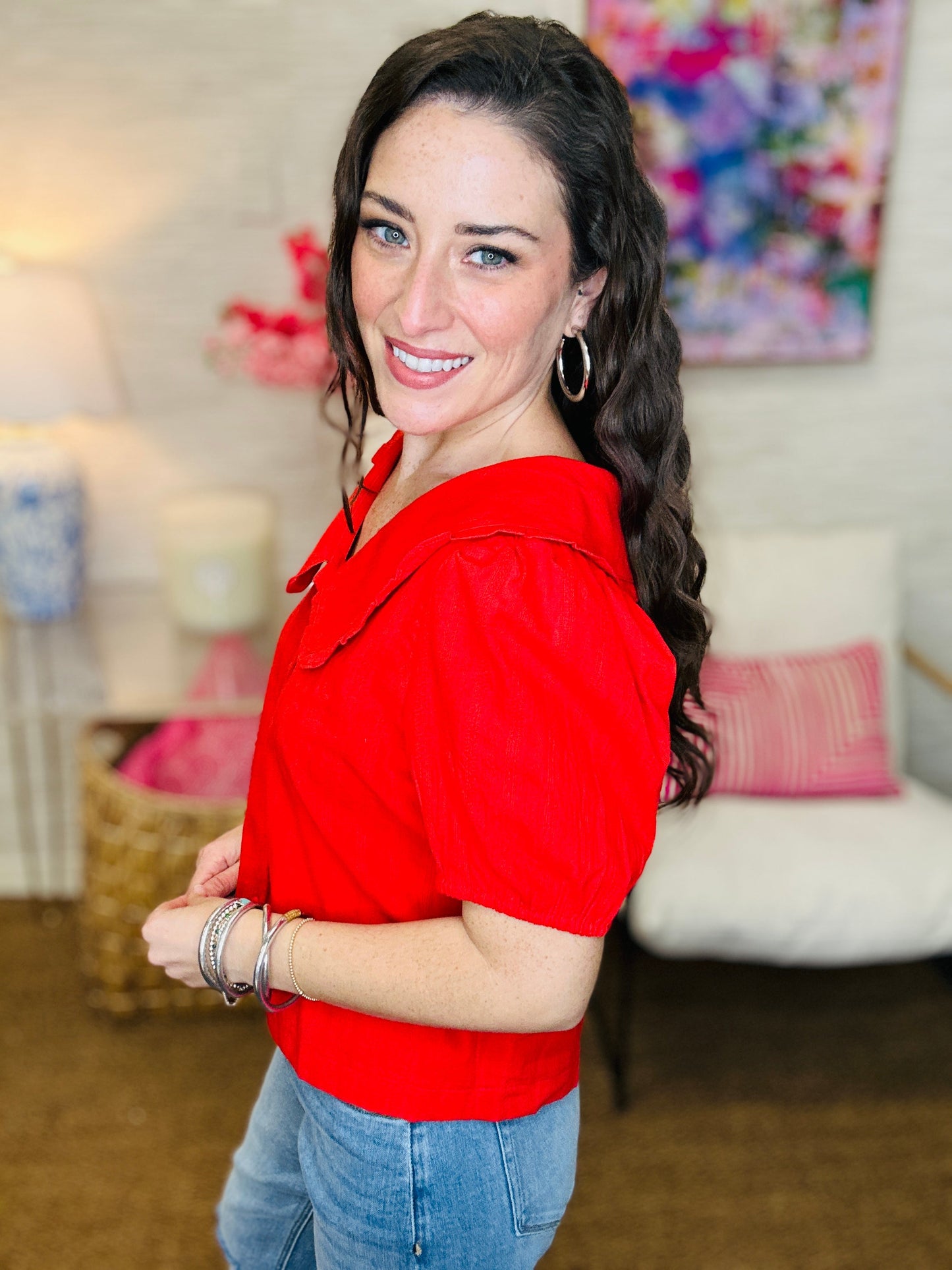 The Cartwright Top in Red