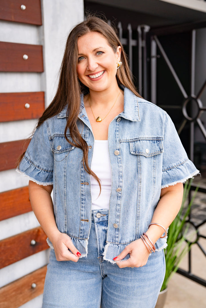 The Denim Blazer Top - AS