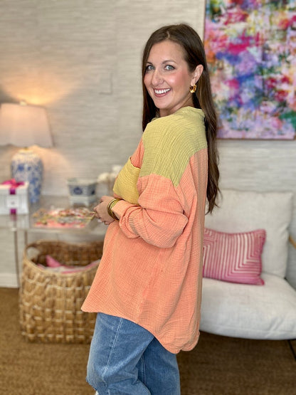The Gauze Block Top-4 Colors/AS