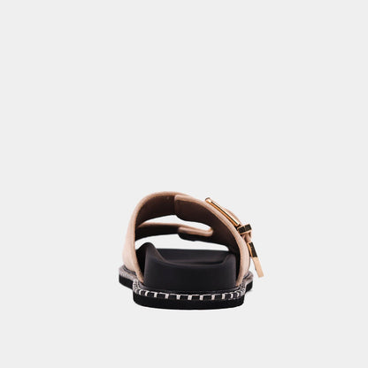The Beige Suede Charlotte Sandals
