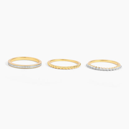 ES Diamonds and Bubbles of Gold Stackable Ring