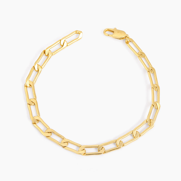 ES Flat Curb-Link Charm Bracelet