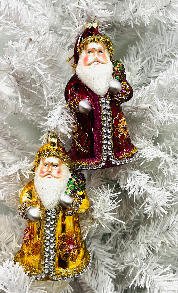 Baroque Santa Ornament Duo