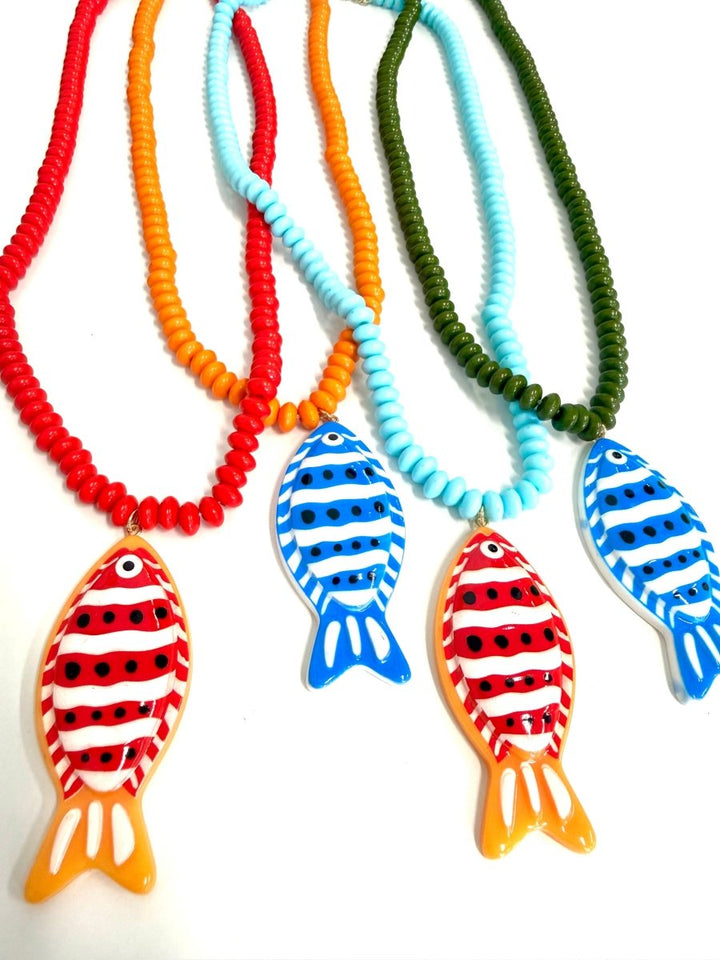 The Fish on the Hook Necklace- 4 Colors