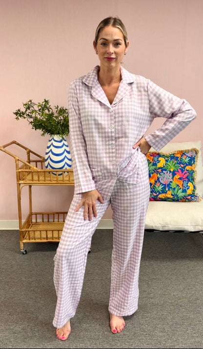 The Buckley Gingham Set in Lilac