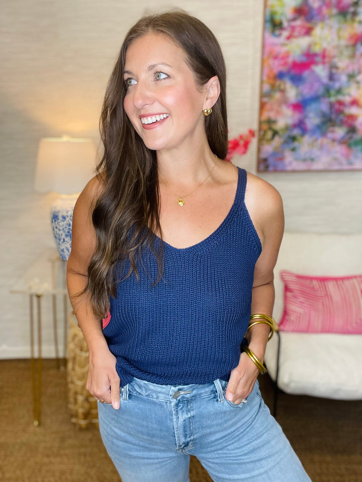 The Navy Sweater Tank