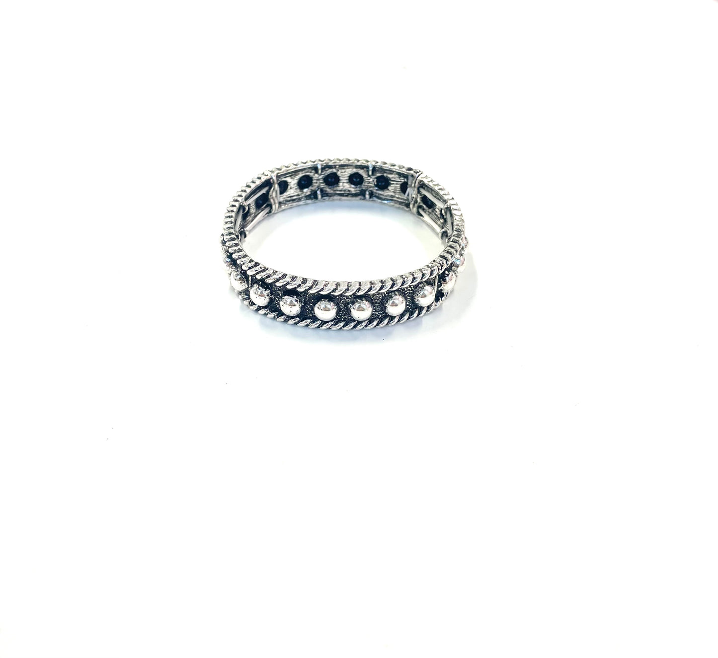 The Silver Dot Stretchy Bracelet