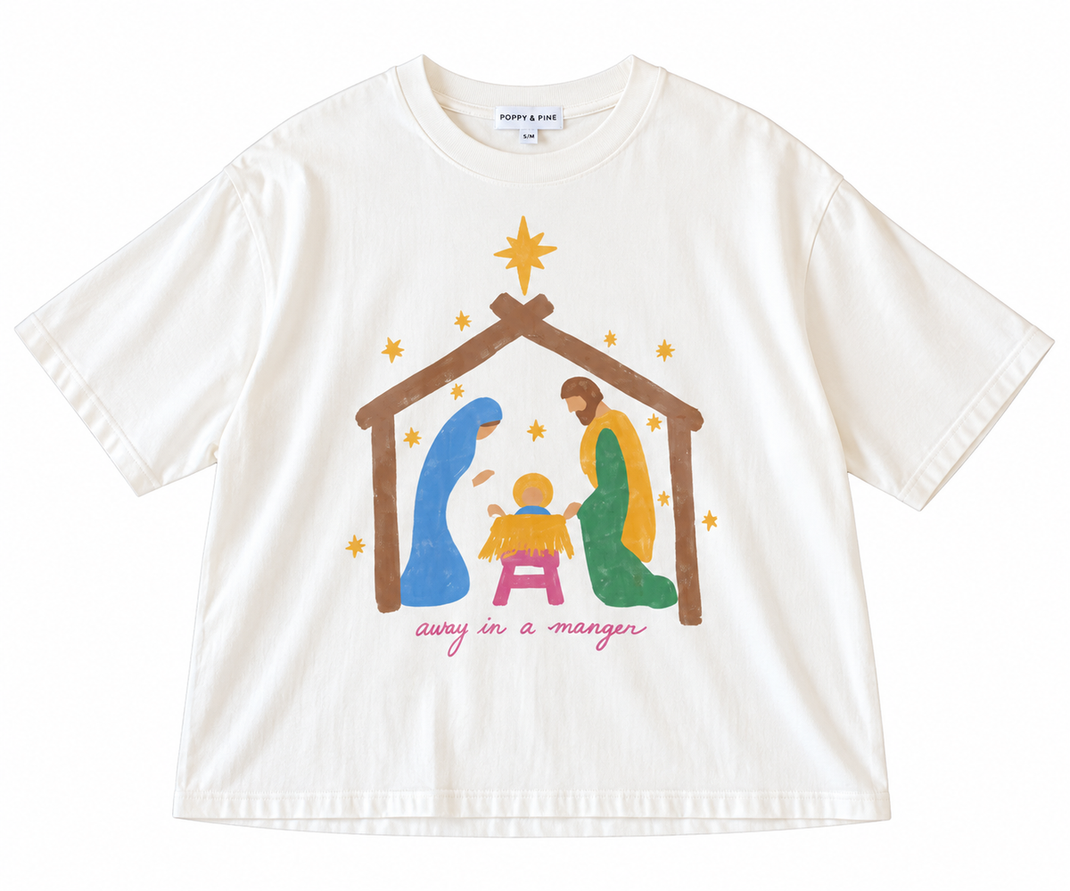 P&P Away In A Manger Crop Tee
