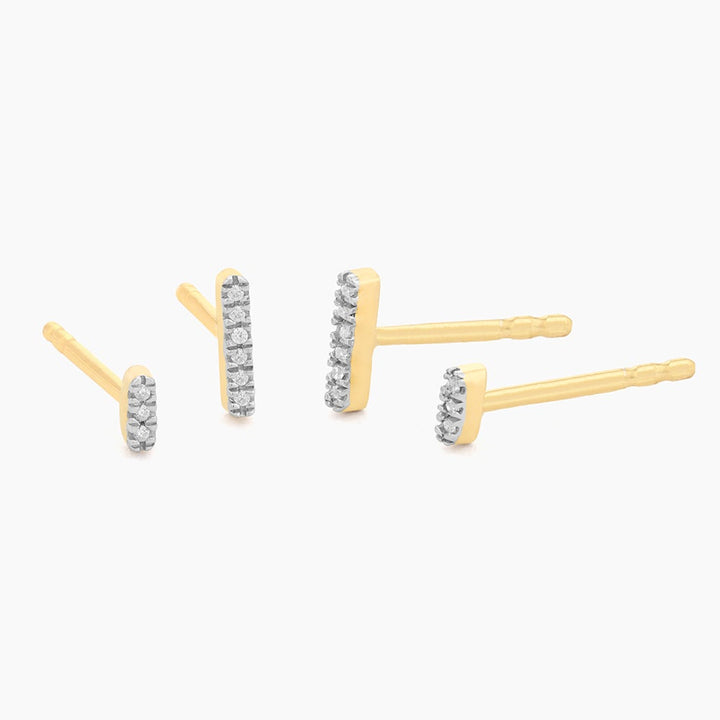 ES Double Bar Stud Earrings