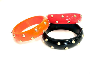The Studded Acrylic Bangle- 3 Colors