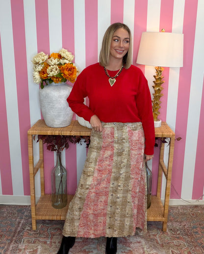 The Distressed Maxi Skirt