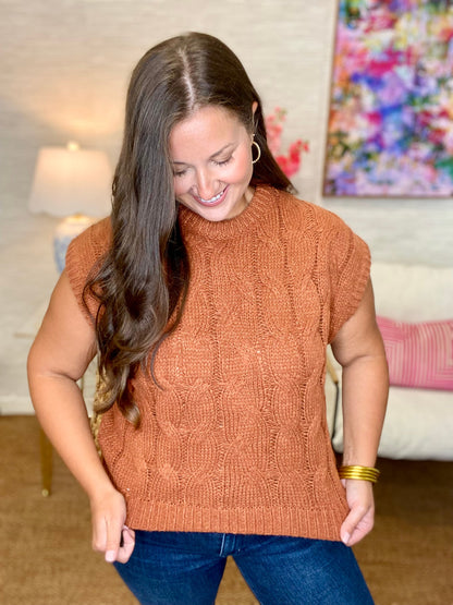 The Capped Cable Sweater in 3 Colors/AS