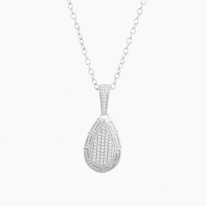 ES Gold Rim Raindrop Pendant Necklace