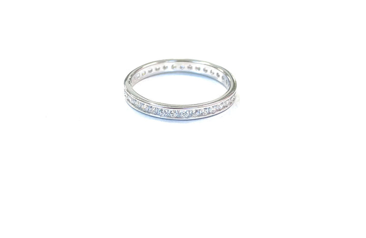 Sterling Ring-Full Inset Sparkle CZ Band