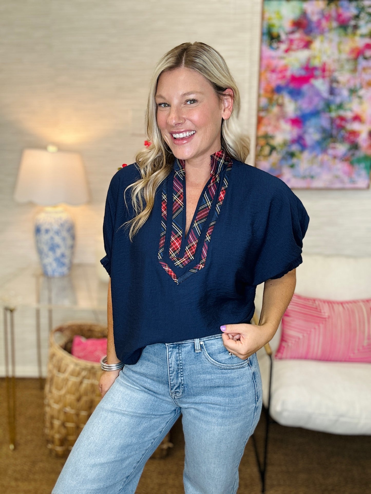 The Holiday Countdown Top in Navy-AS