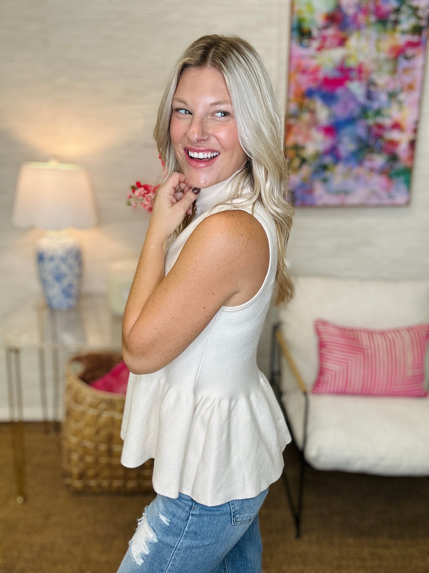 The Peplum Tank Sweater-2 Colors