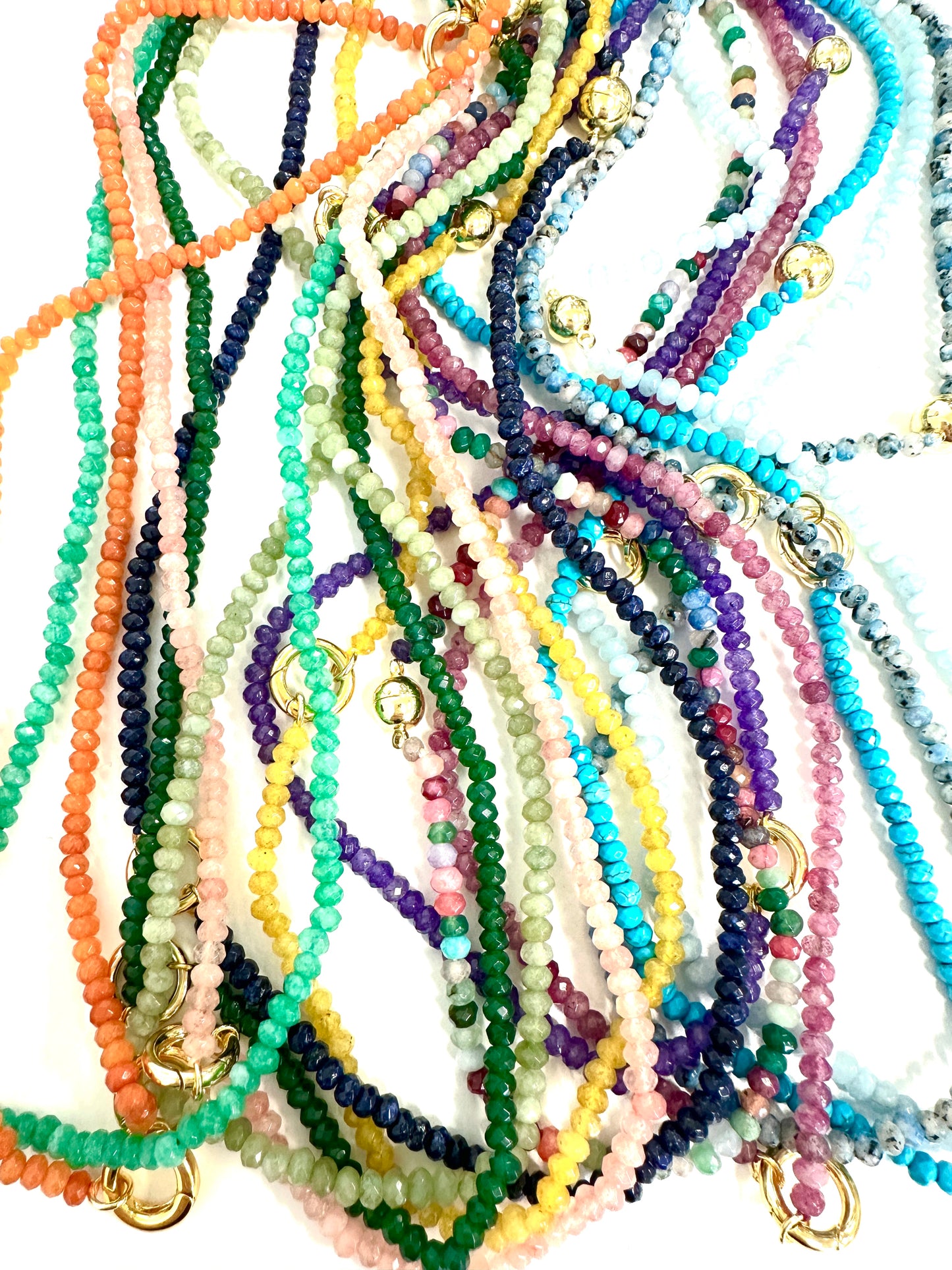 Agate Bead Magic Charm Bar Necklace-18"