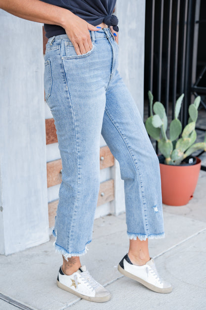 Risen Crop Non-Distressed Jeans