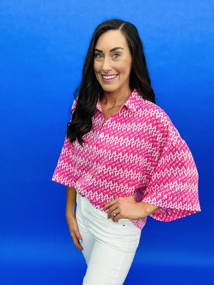 The Pink Sloane Button Top