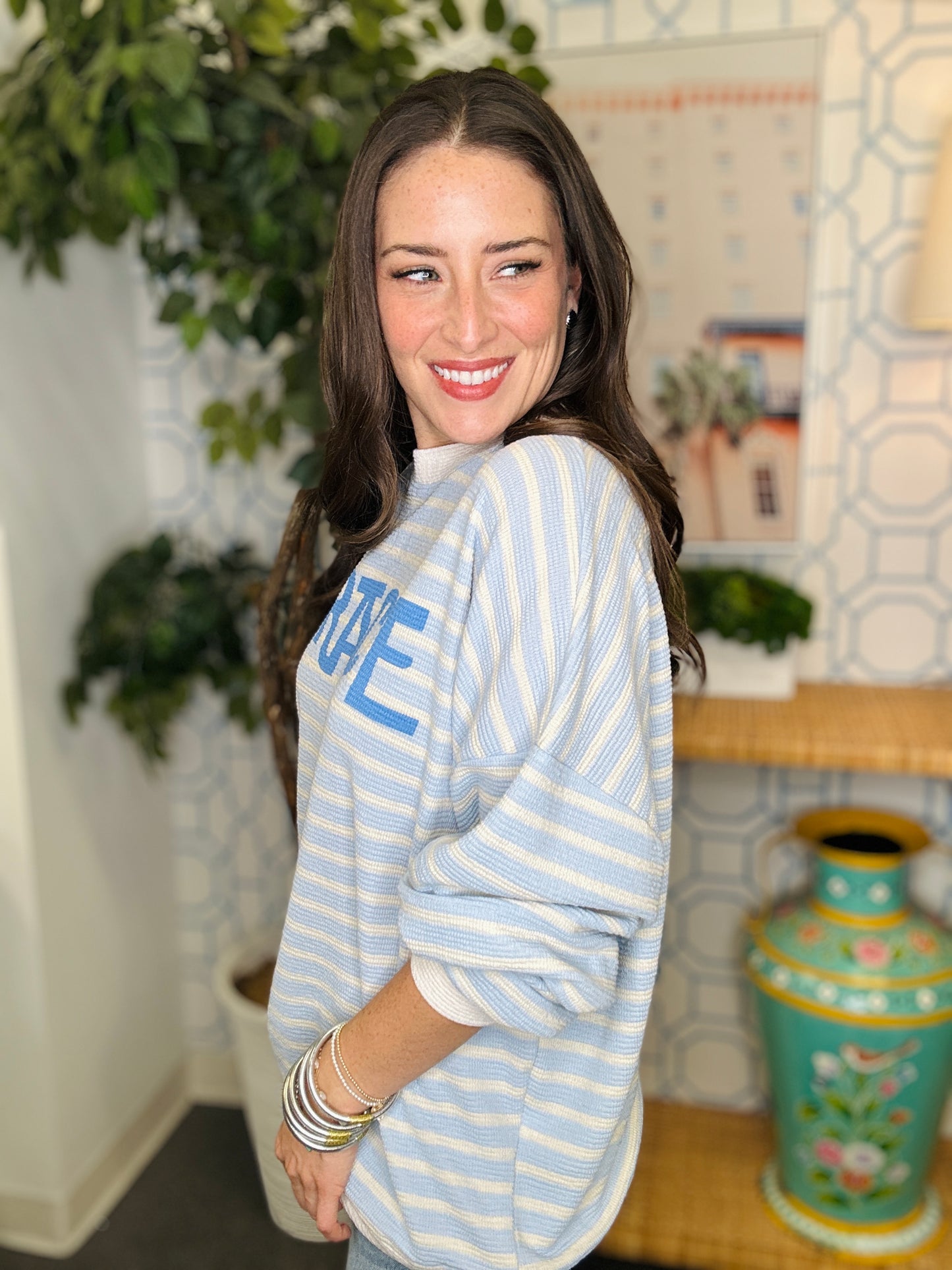 The Honey Knit Striped Grace Pullover