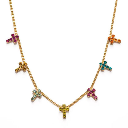 TOVA Multi Cross Necklace