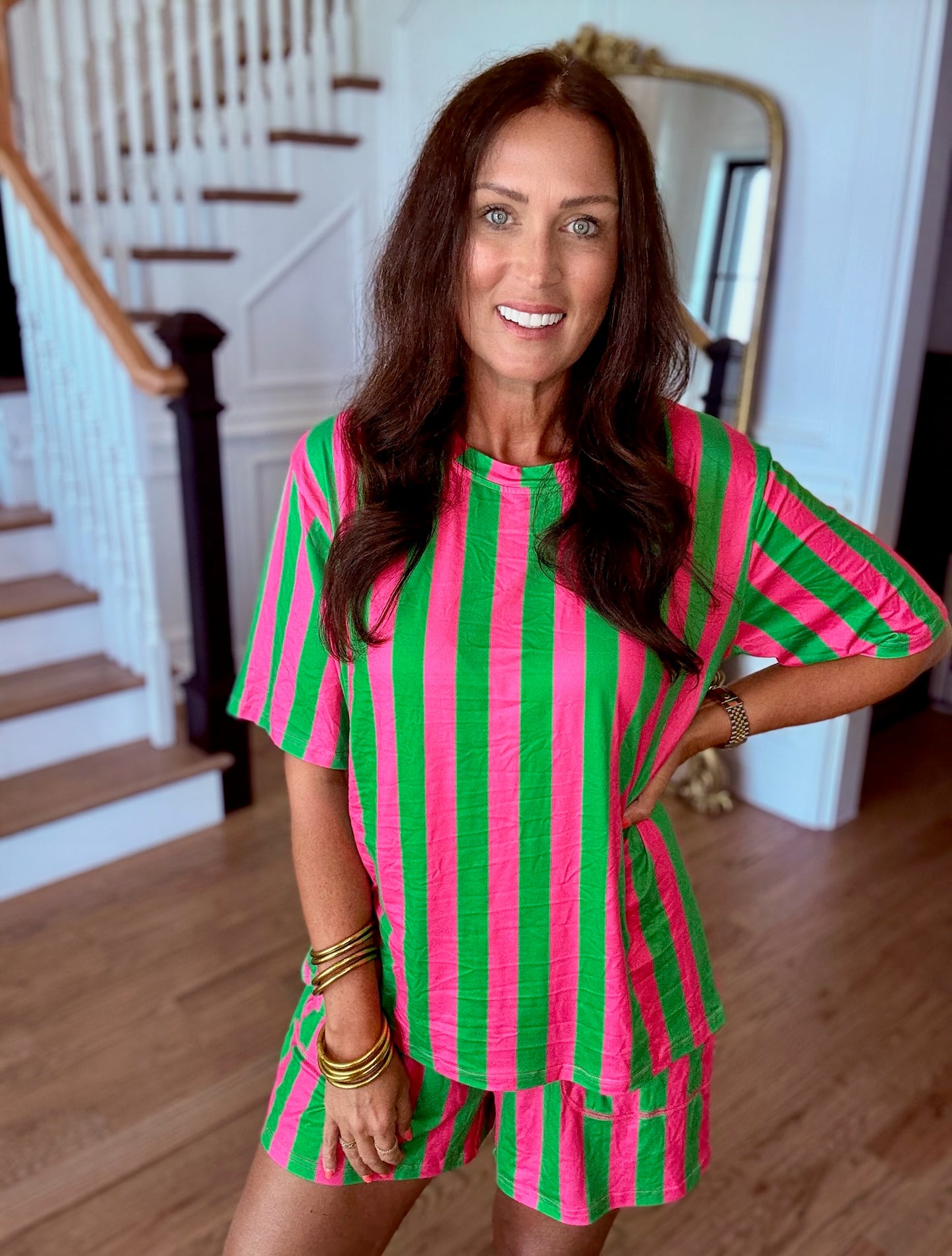 The Buckley SS Katherine Set in PDA Cabana Stripe