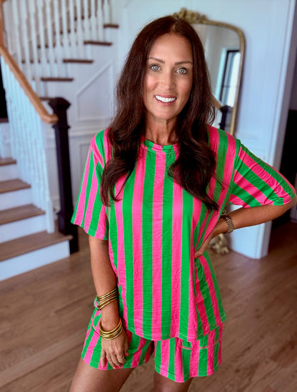 The Buckley SS Katherine Set in PDA Cabana Stripe