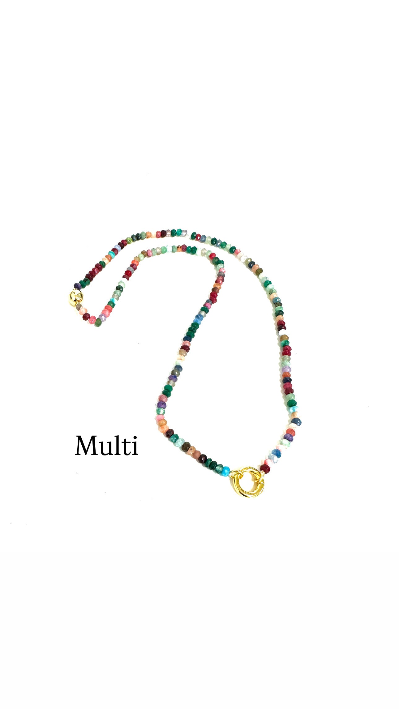 Agate Bead Magic Charm Bar Necklace-18"