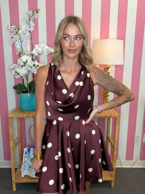 The Plum Polka Dress
