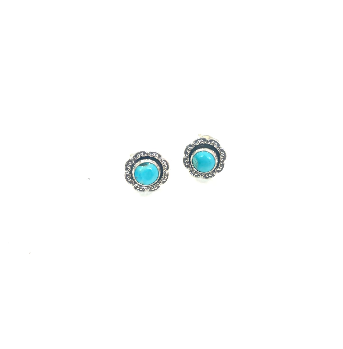 Mini Sterling and Turquoise Flower Studs