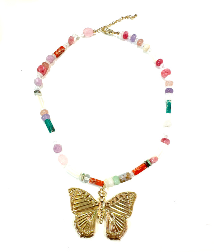 The Simone Beaded Gemstone Necklace
