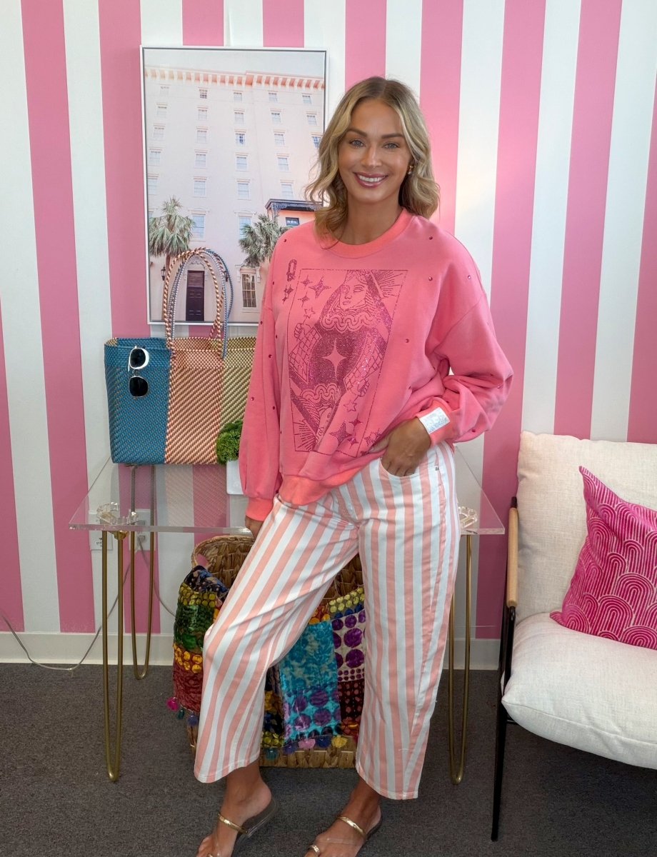 The Pink Stripe Barrel Pants