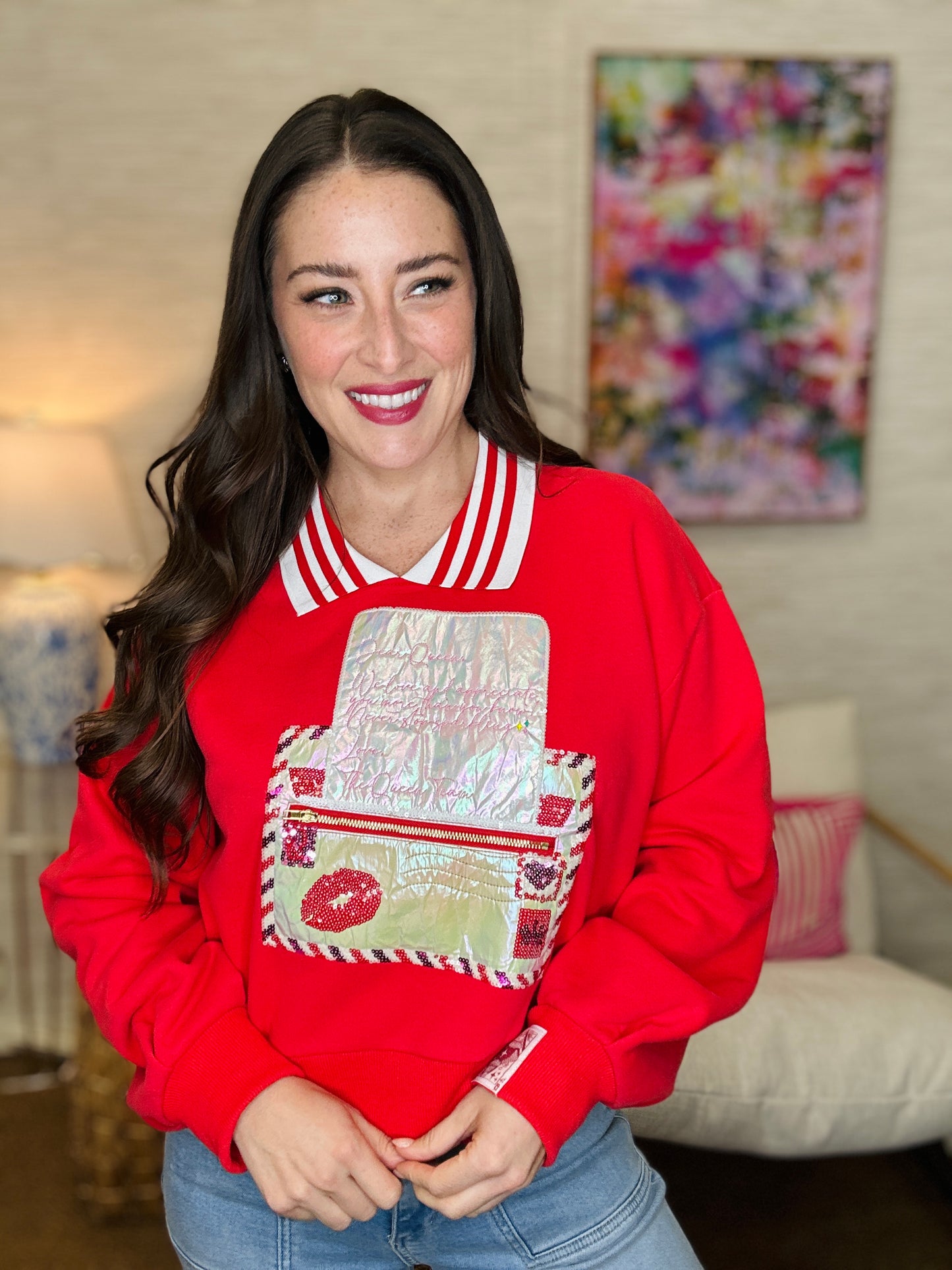 QOS Red Love Letter Sweatshirt