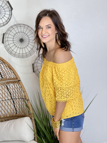 The Sunflower Eyelet Top