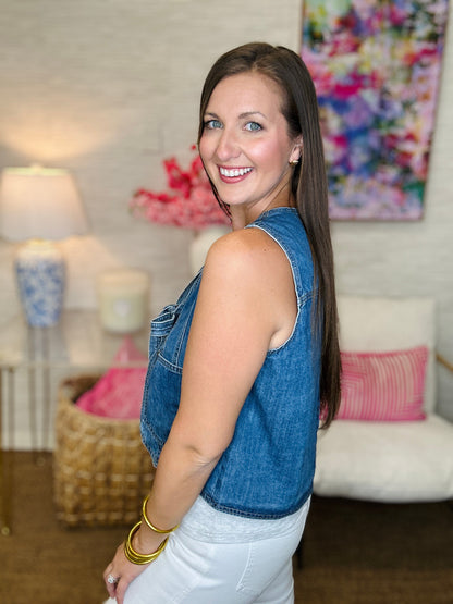 The Tie Denim Vest