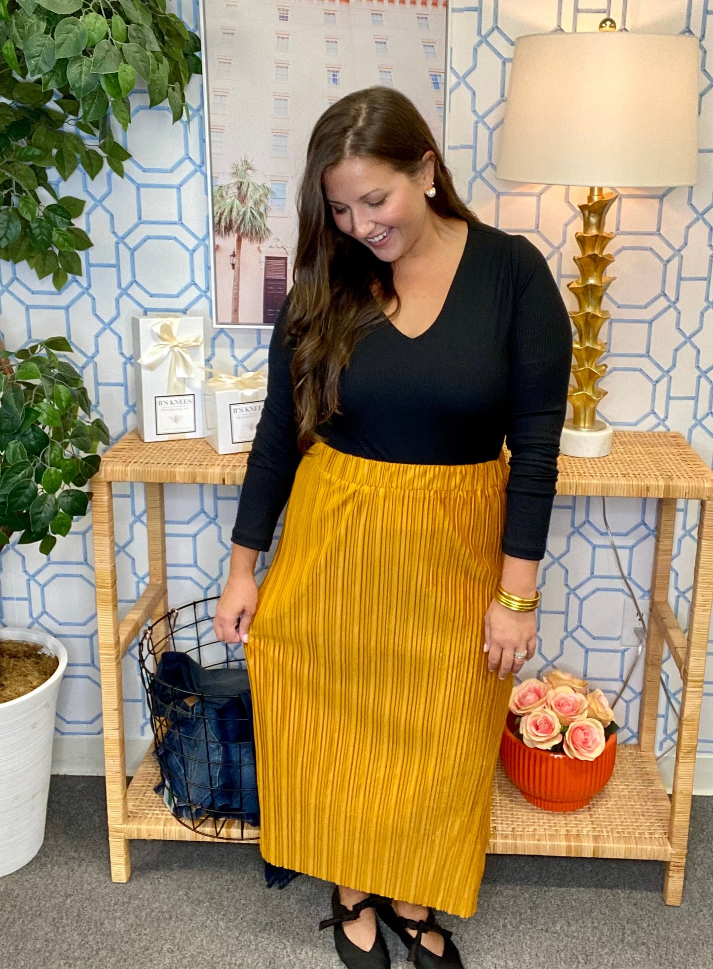 The Velvet Midi Skirt-2 Colors